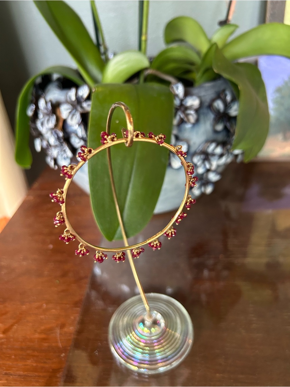 Vintage ME&RO Ruby 18k Bangke Bracelet